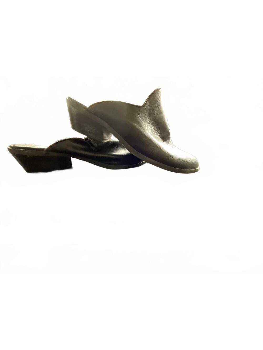 Yellow Box black pointed toe mule shoes - Picture 3 of 7